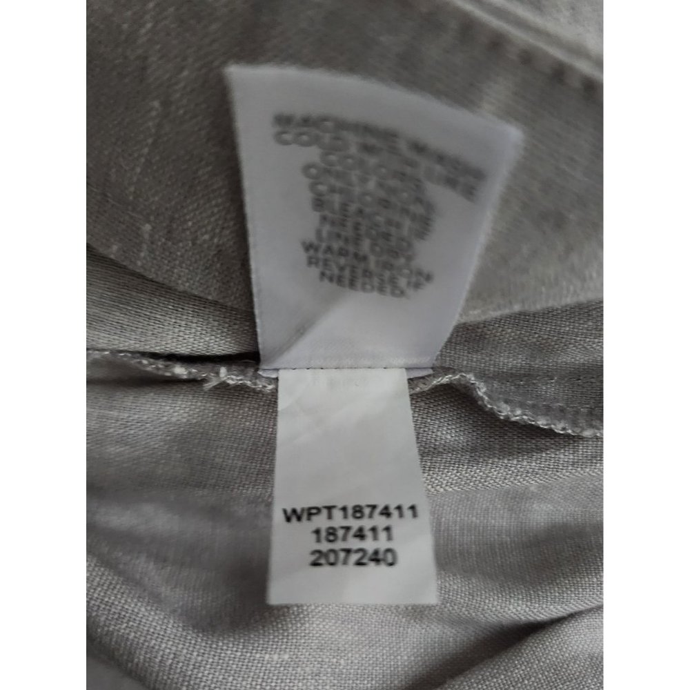 J.Jill Women's Gray Linen‎ Stretch Button-Hem Tapered Ankle Cropped Pants Small - Picture 9 of 14